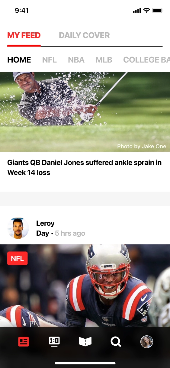 Main feed page: Main Pages' Final Design Mockups - showcase image