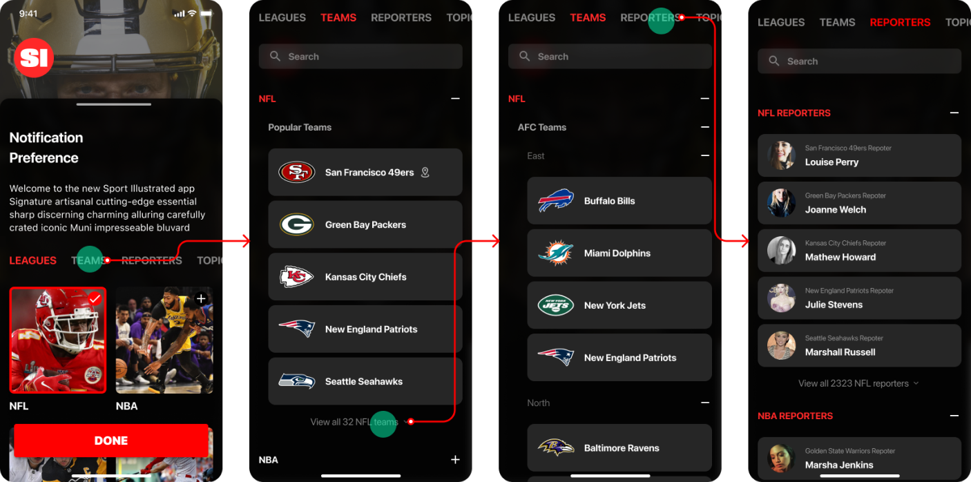 Original Team Picker Flow: Testing & Iterations - showcase image